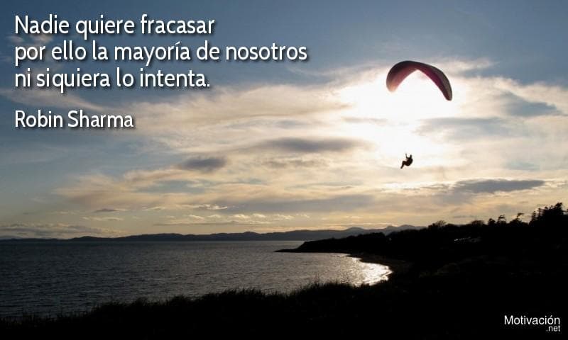 Nadie quiere fracasar por ello la mayoría de nosotros ni siquiera lo intenta. - Robin Sharma